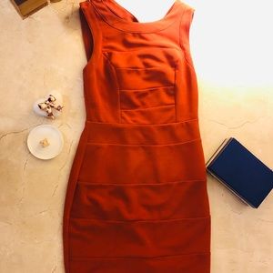 Orange cocktail dress